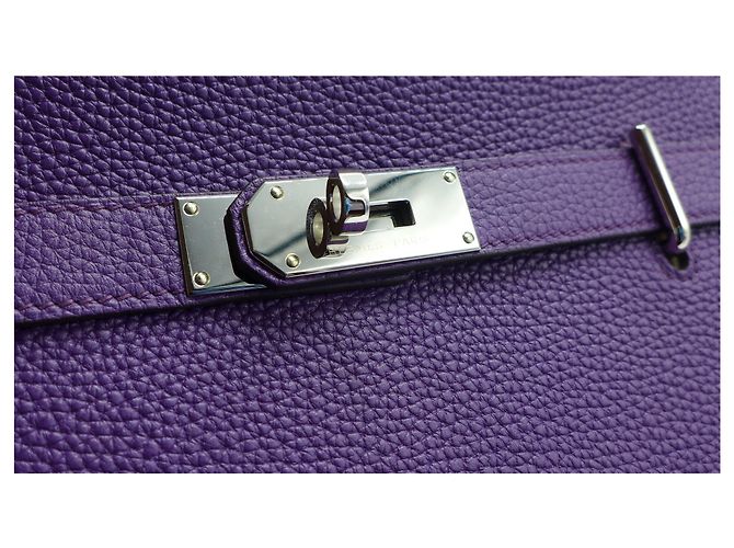 Borsa Hermès Jypsiere 34 in pelle viola Porpora - vista 4