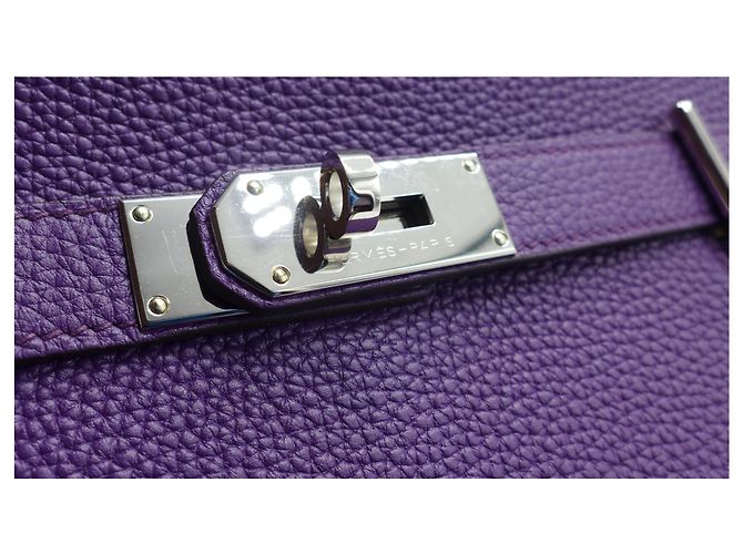 Borsa Hermès Jypsiere 34 in pelle viola Porpora - vista 5