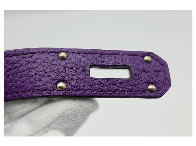 Borsa Hermès Jypsiere 34 in pelle viola Porpora - vista 6