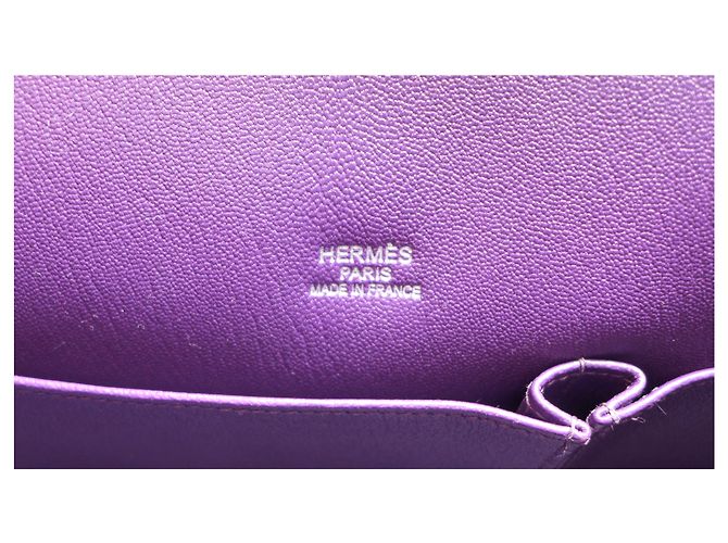 Borsa Hermès Jypsiere 34 in pelle viola Porpora - vista 8