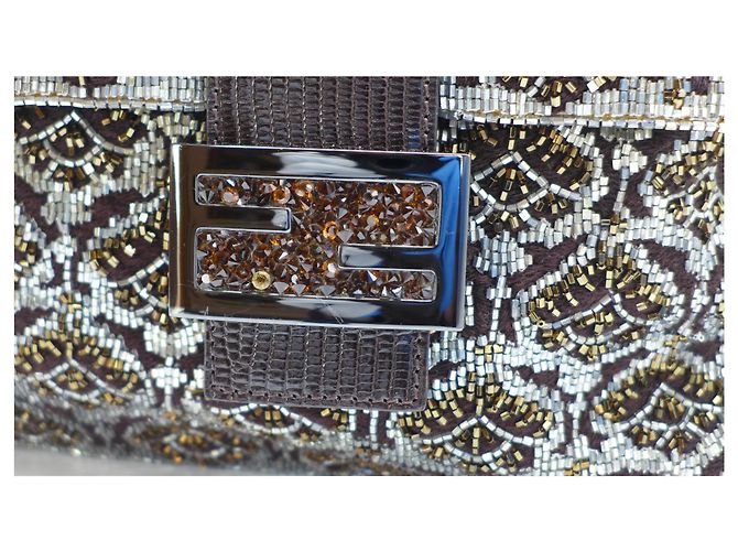 Fendi Paillettes Mamma Baguette Metallico - vista 12