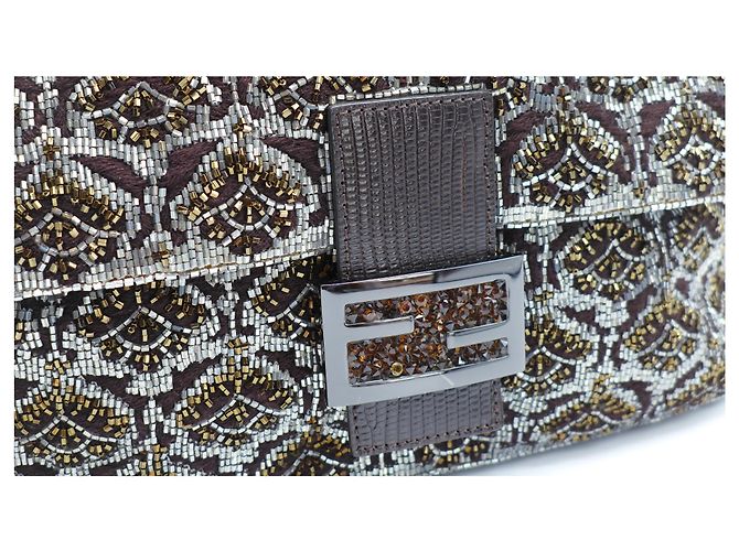 Fendi Paillettes Mamma Baguette Metallico - vista 5