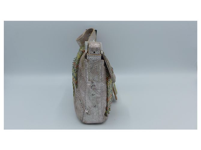 Borsa a mano Fendi Baguette Rosa Metallizzato con Vetro - vista 2
