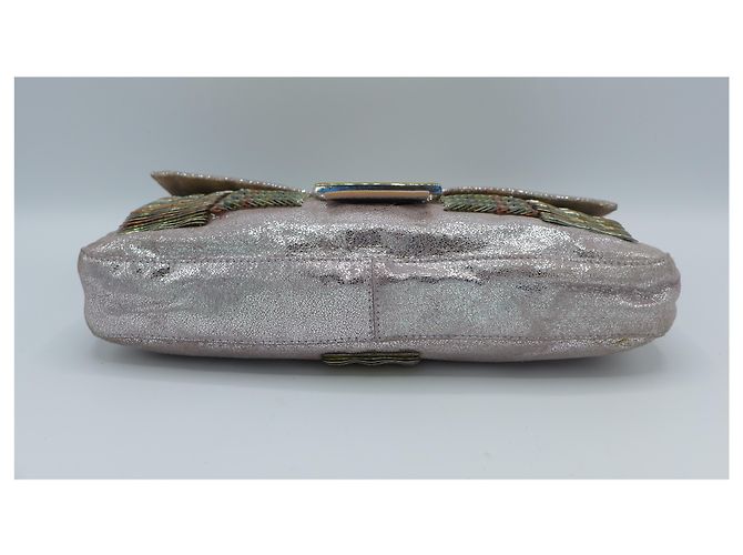 Borsa a mano Fendi Baguette Rosa Metallizzato con Vetro - vista 4