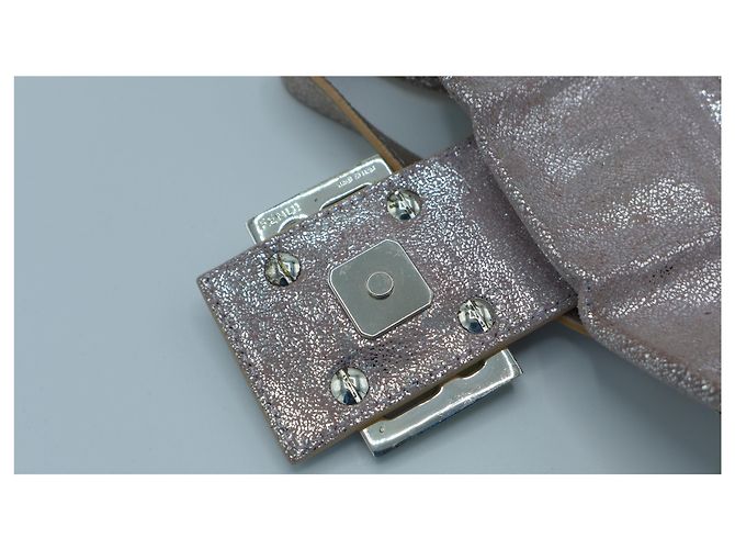 Borsa a mano Fendi Baguette Rosa Metallizzato con Vetro - vista 7