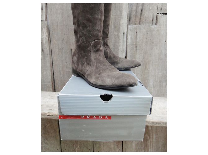 Prada p stivali alti 38 Taupe - vista 8