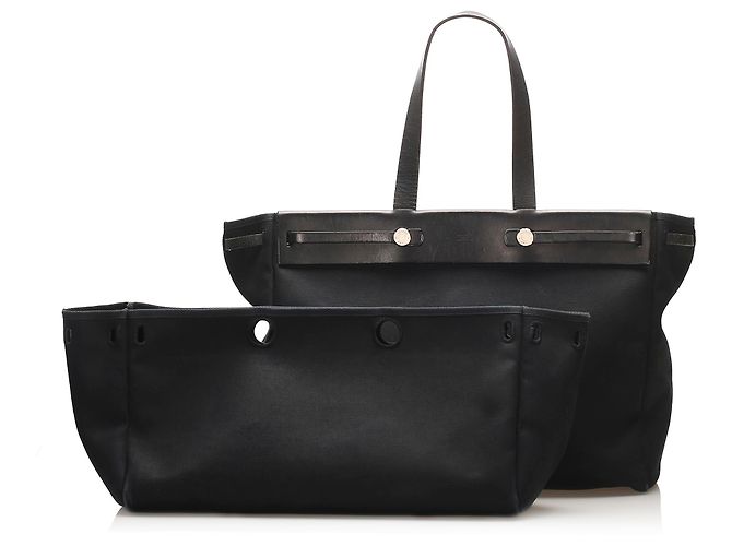 Hermès Hermes Black Herbag Cabas GM Nero - vista 8