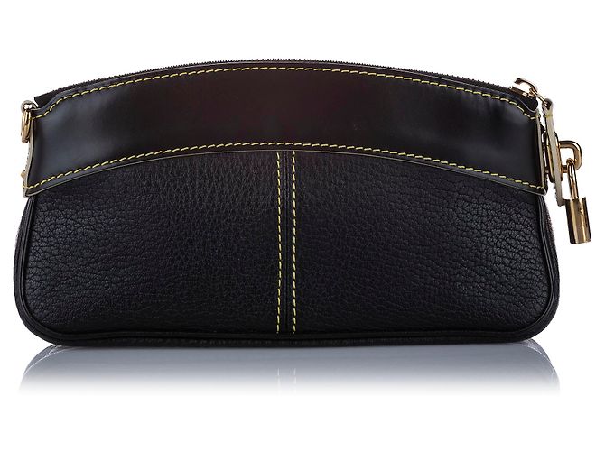 Pochette Louis Vuitton Suhali Lockit nera Nero - vista 4