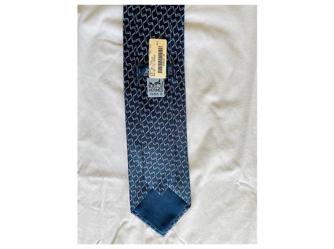 Hermès Meta Etrier Krawatte Blau - Ansicht 3