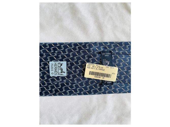 Hermès Meta Etrier Krawatte Blau - Ansicht 4