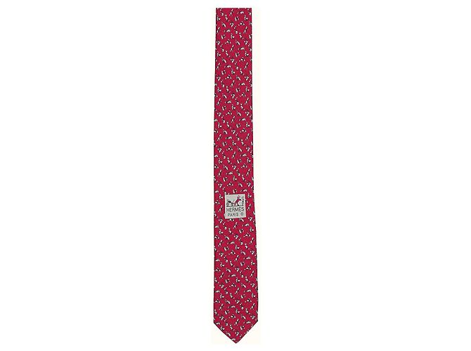 Cravatta Hermès Tangram in seta fucsia Fuschia - vista 2