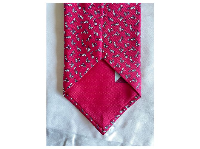 Cravatta Hermès Tangram in seta fucsia Fuschia - vista 5