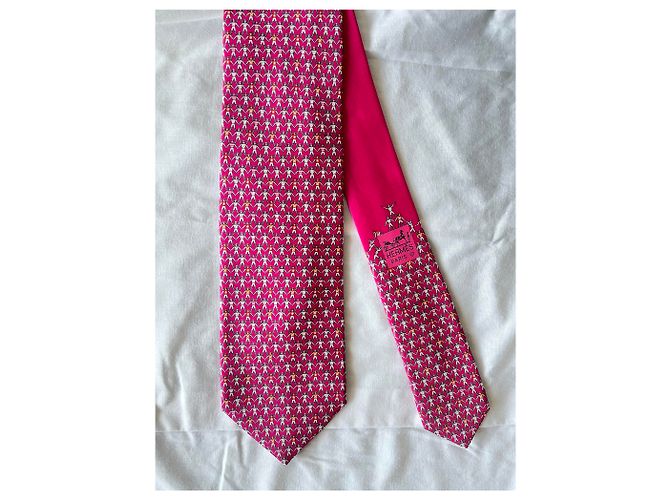 Cravatta Hermès Twillbi Dance Jockey Fuschia - vista 2