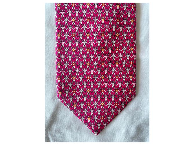 Cravatta Hermès Twillbi Dance Jockey Fuschia - vista 5