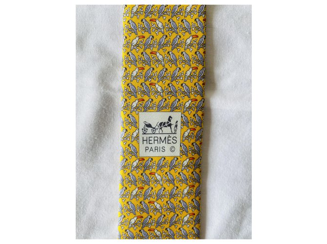 Hermès Lining a Perocan tie Yellow - view 4