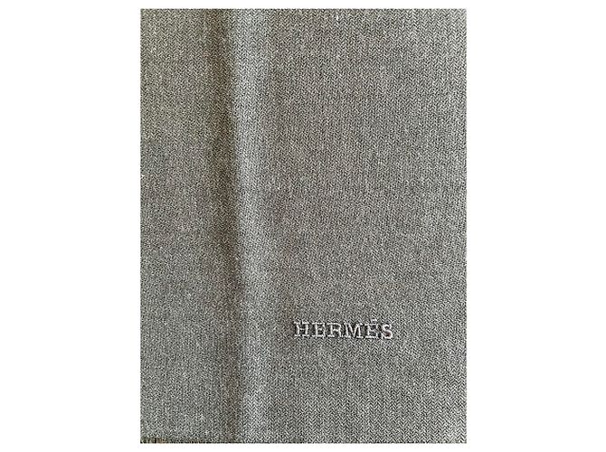 Hermès Carré H 120 bandiera Beige Grigio - vista 10
