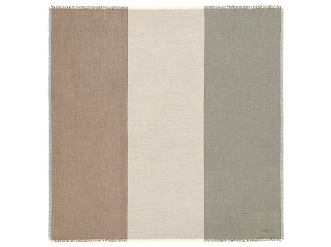 Hermès Carré H 120 bandiera Beige Grigio - vista 5