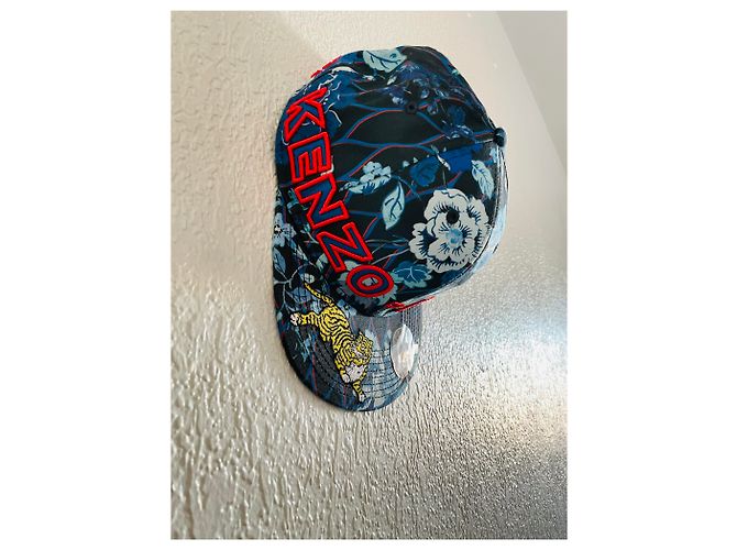 Cappellino Kenzo for H&M Jungle Paris Rosso Blu - vista 3