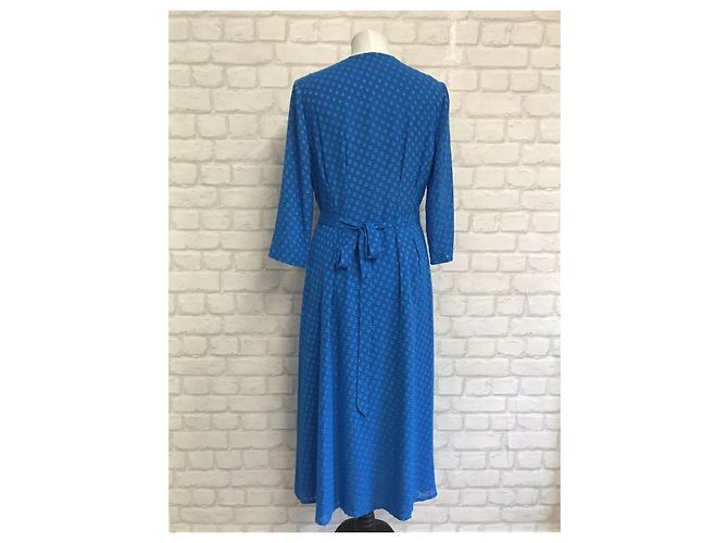 Hobbs Cassie Wickelkleid blau kobalt Jacquard - Ansicht 2