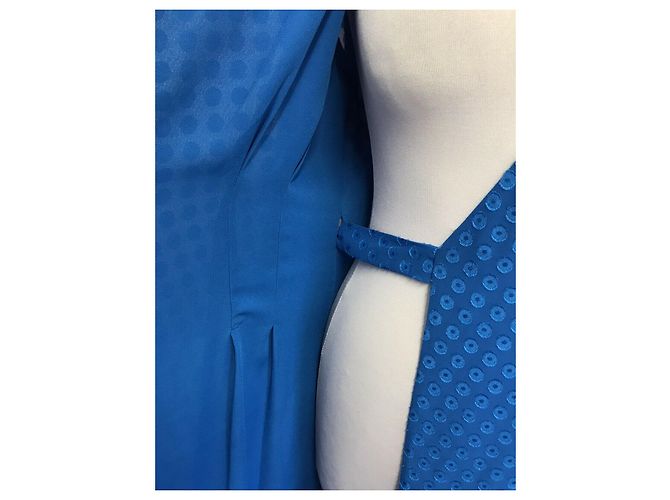 Hobbs Cassie Wickelkleid blau kobalt Jacquard - Ansicht 4
