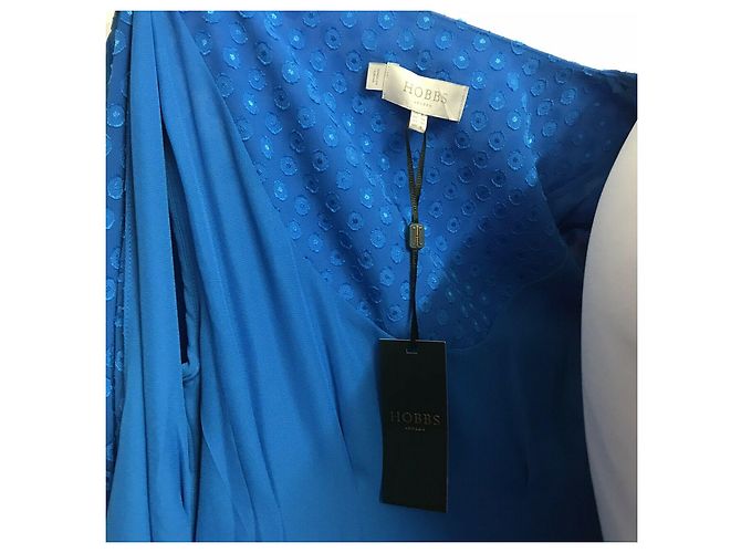 Hobbs Cassie Wickelkleid blau kobalt Jacquard - Ansicht 5