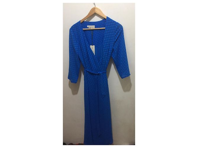 Hobbs Cassie Wickelkleid blau kobalt Jacquard - Ansicht 6