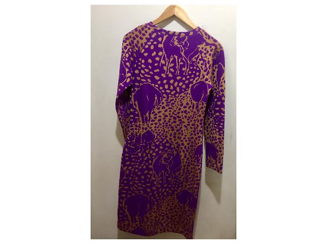Bitte Kai Rand Kleid mit abstraktem Tierdruck Golden Lila - Ansicht 2