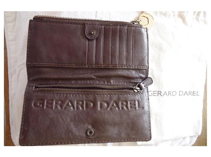 Gerard Darel Leather Wallet Brown Chocolate - view 3