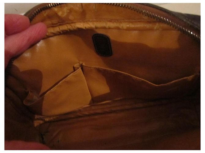 Borsa Camera Gucci in pelle scamosciata marrone - vista 8