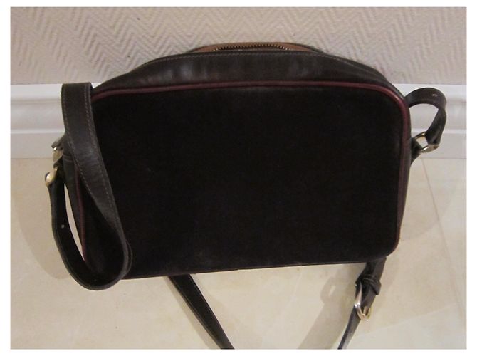 Borsa Camera Gucci in pelle scamosciata marrone - vista 9
