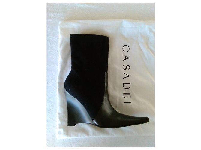 CASADEI TRONCHETTO IN CAMOSCIO & PELLE Nero - vista 2