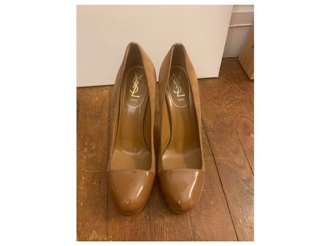 Saint Laurent Tribtoo Pumps Beige Hirschleder - Ansicht 4