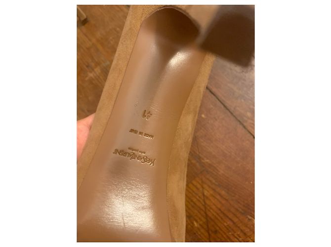Saint Laurent Tribtoo Pumps Beige Hirschleder - Ansicht 5