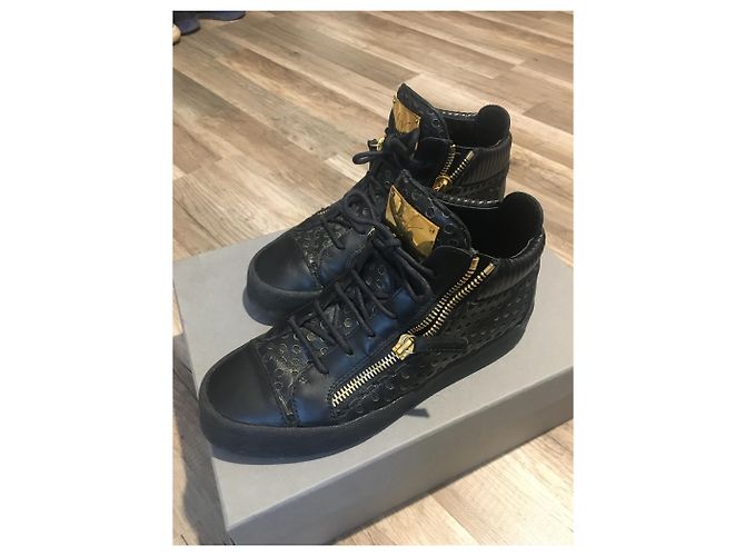 Sneakers Giuseppe Zanotti Bobby Nere e Oro in Pelle Nero - vista 2