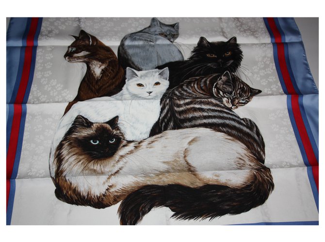 Hermès Platz "Les Chats" Mehrfarben - Ansicht 2