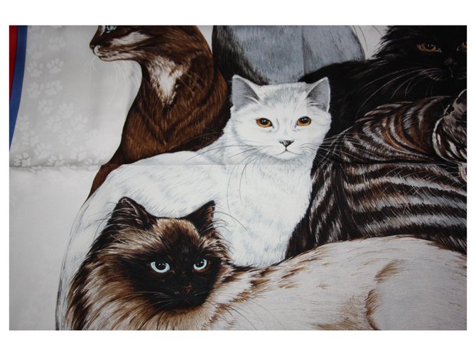 Hermès Platz "Les Chats" Mehrfarben - Ansicht 7