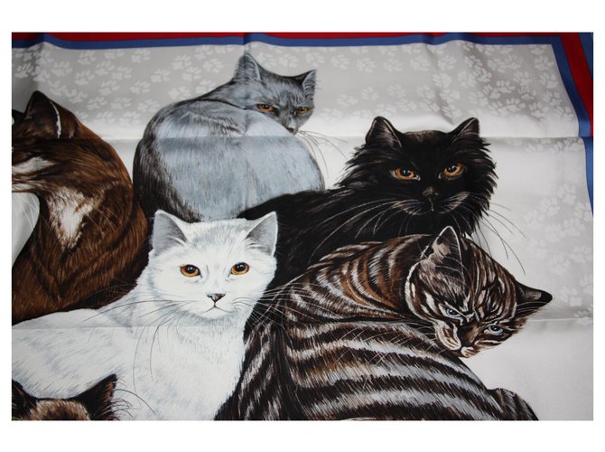 Hermès Platz "Les Chats" Mehrfarben - Ansicht 8