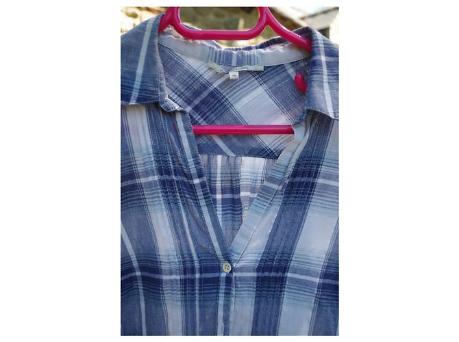 Tunica Gerard Darel in cotone bianco blu argento - vista 3