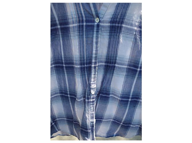 Tunica Gerard Darel in cotone bianco blu argento - vista 5