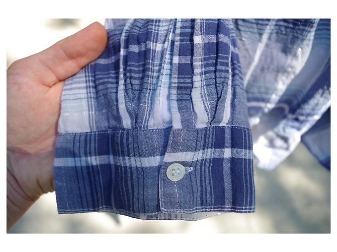 Tunica Gerard Darel in cotone bianco blu argento - vista 6