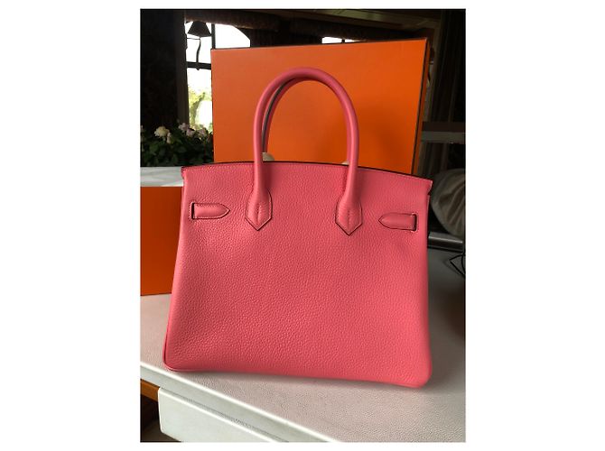 Hermès Birkin 30 Rodee Azalee Rosa in Cervo - vista 5