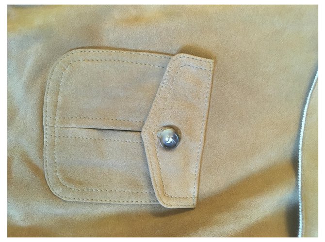 Chaleco massimo dutti de algodón y ante Beige - vista 2