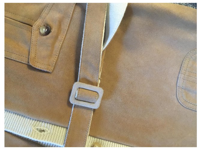 Chaleco massimo dutti de algodón y ante Beige - vista 4