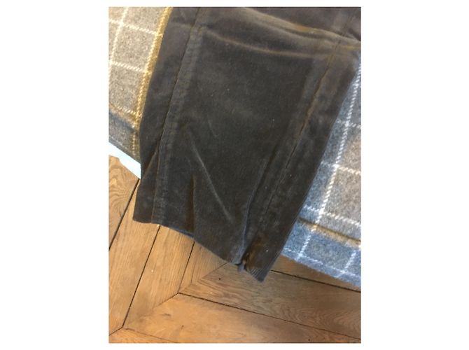 Leggings Ralph Lauren Collection de Terciopelo de Algodón Gris Carbón Gris antracita - vista 2