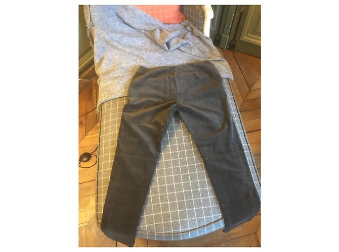 Leggings Ralph Lauren Collection de Terciopelo de Algodón Gris Carbón Gris antracita - vista 4