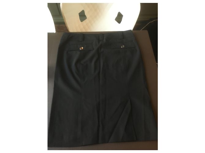 Falda recta Burberry de lana negra Negro - vista 2