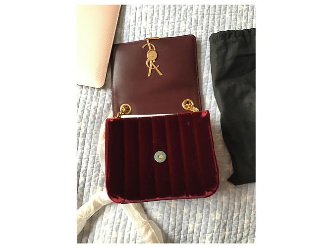 Borsa a tracolla Yves Saint Laurent in velluto rosso - vista 11
