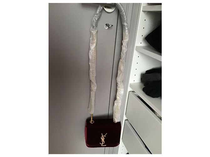 Borsa a tracolla Yves Saint Laurent in velluto rosso - vista 2