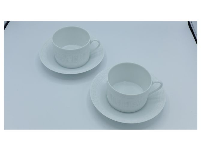 Hermès Tasse et soucoupe à thé Egee Blanc - vue 2