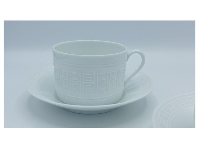 Hermès Tasse et soucoupe à thé Egee Blanc - vue 3